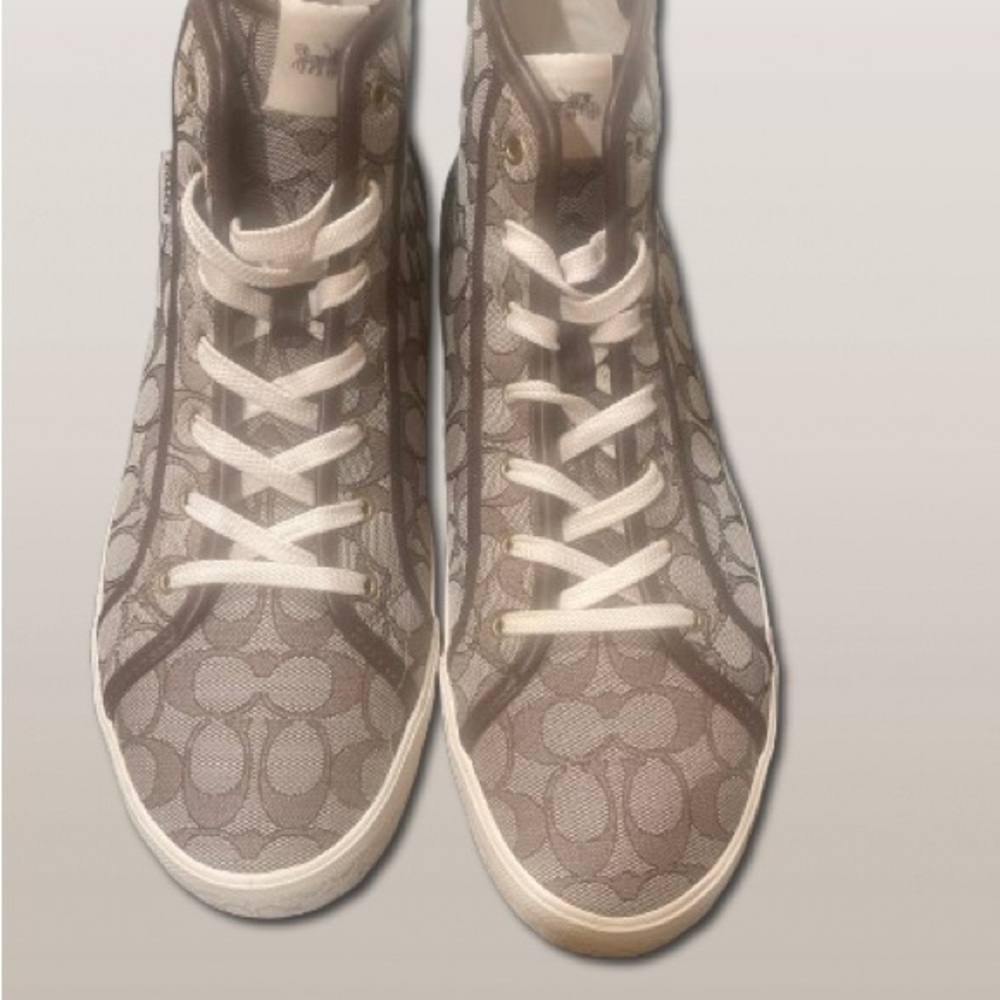 COACH Men brown hightops 13.5 - Picture 4 of 6